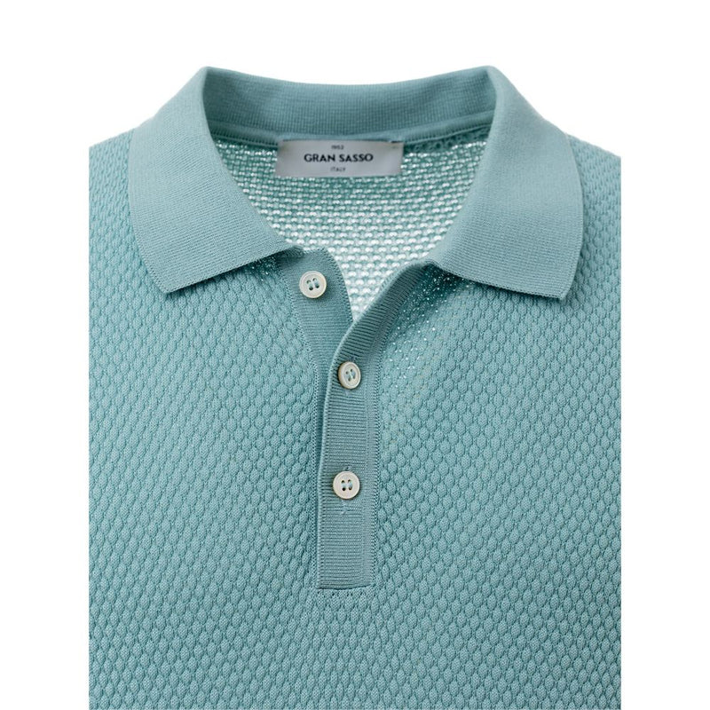 Blue Cotton Polo Shirt Gran Sasso