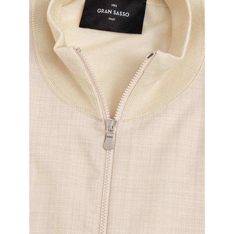 Beige Wool T-Shirt Gran Sasso