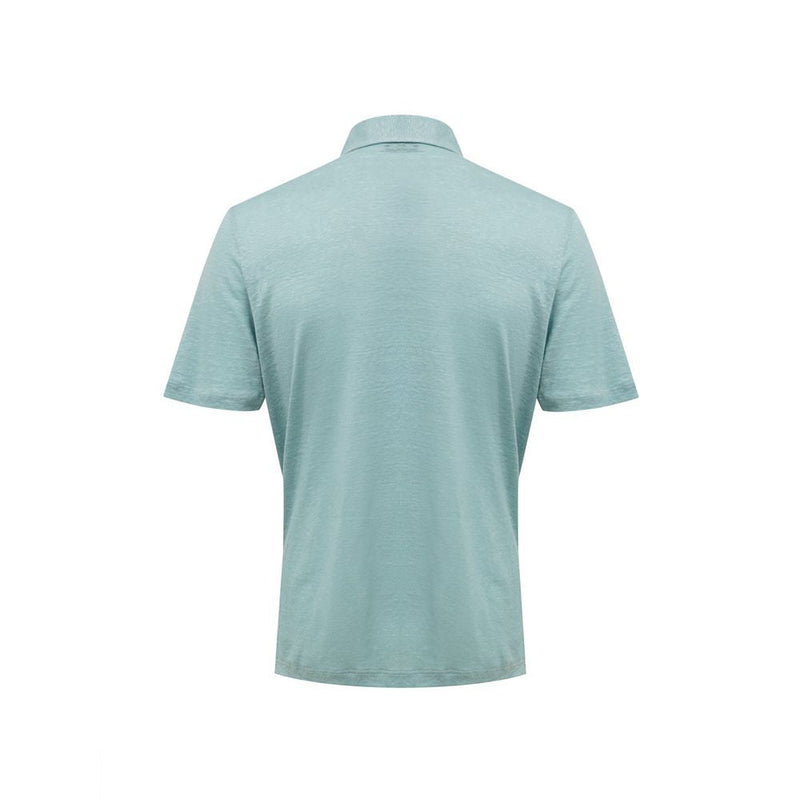 Blue Linen Polo Shirt Gran Sasso