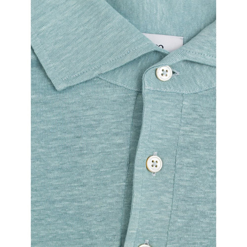 Blue Linen Polo Shirt Gran Sasso