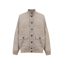 Beige Linen Jackets & Coat Gran Sasso