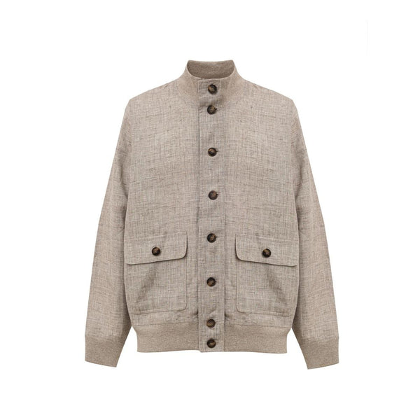 Beige Linen Jackets & Coat Gran Sasso