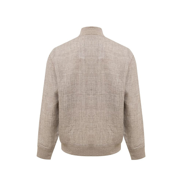Beige Linen Jackets & Coat Gran Sasso