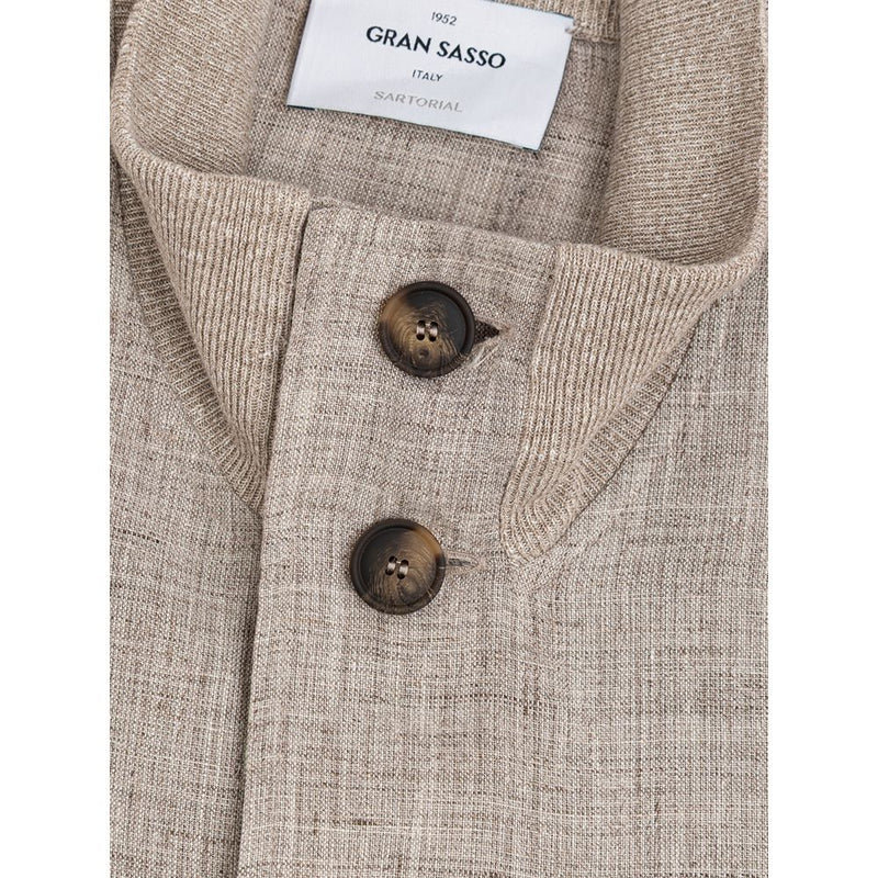 Beige Linen Jackets & Coat Gran Sasso