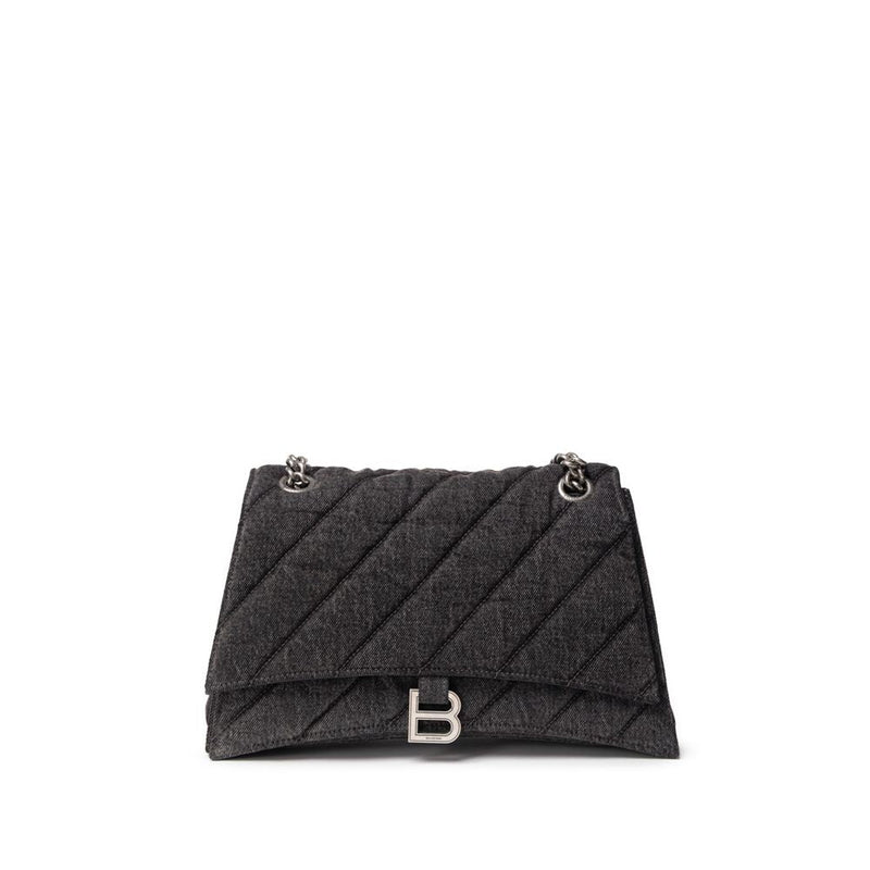 Black Fabric And Leather T-Shirt Balenciaga