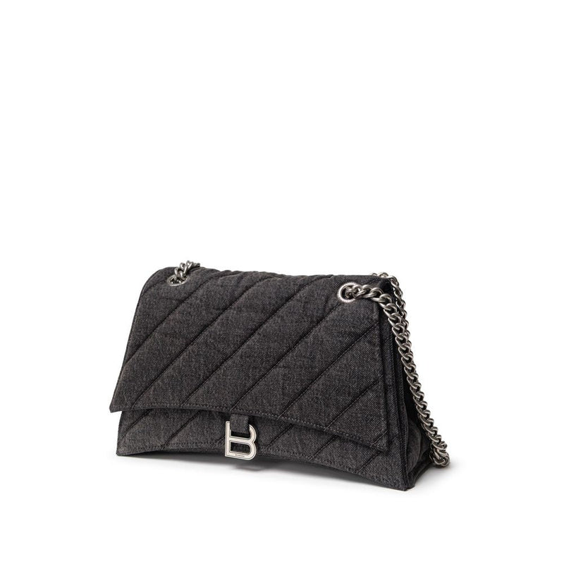 Black Fabric And Leather T-Shirt Balenciaga