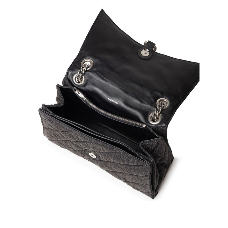 Black Fabric And Leather T-Shirt Balenciaga