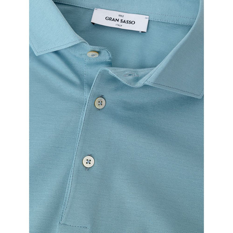 Blue Cotton Polo Shirt Gran Sasso