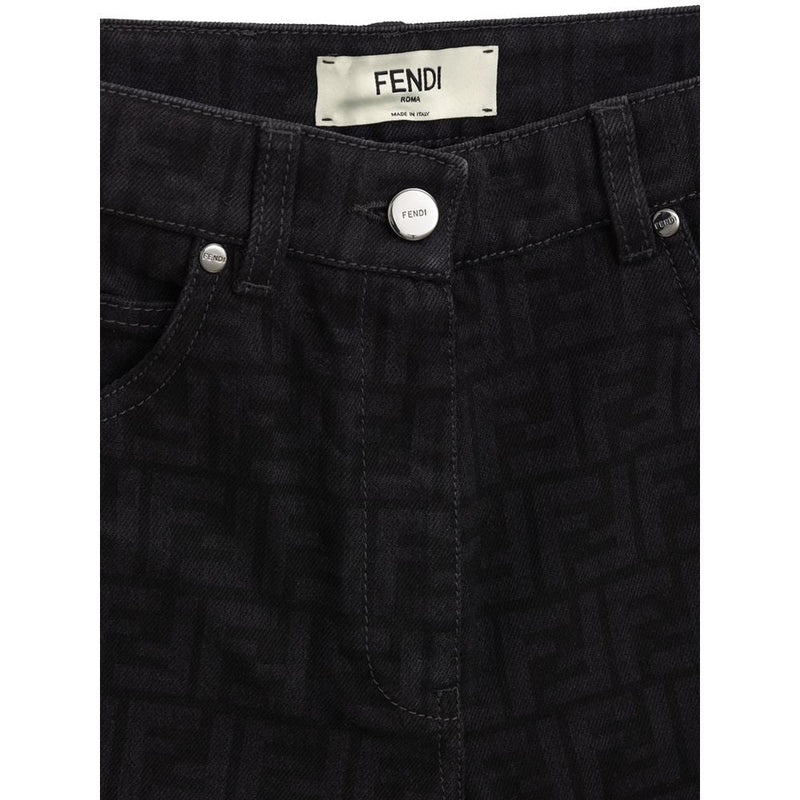 Black Cotton Jeans Denim Fendi