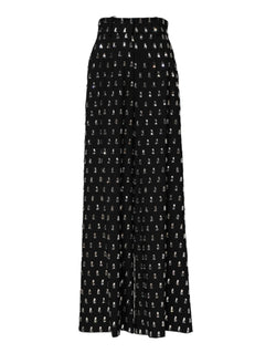 Black Crystal Embellished Wide Leg Pants Dolce & Gabbana
