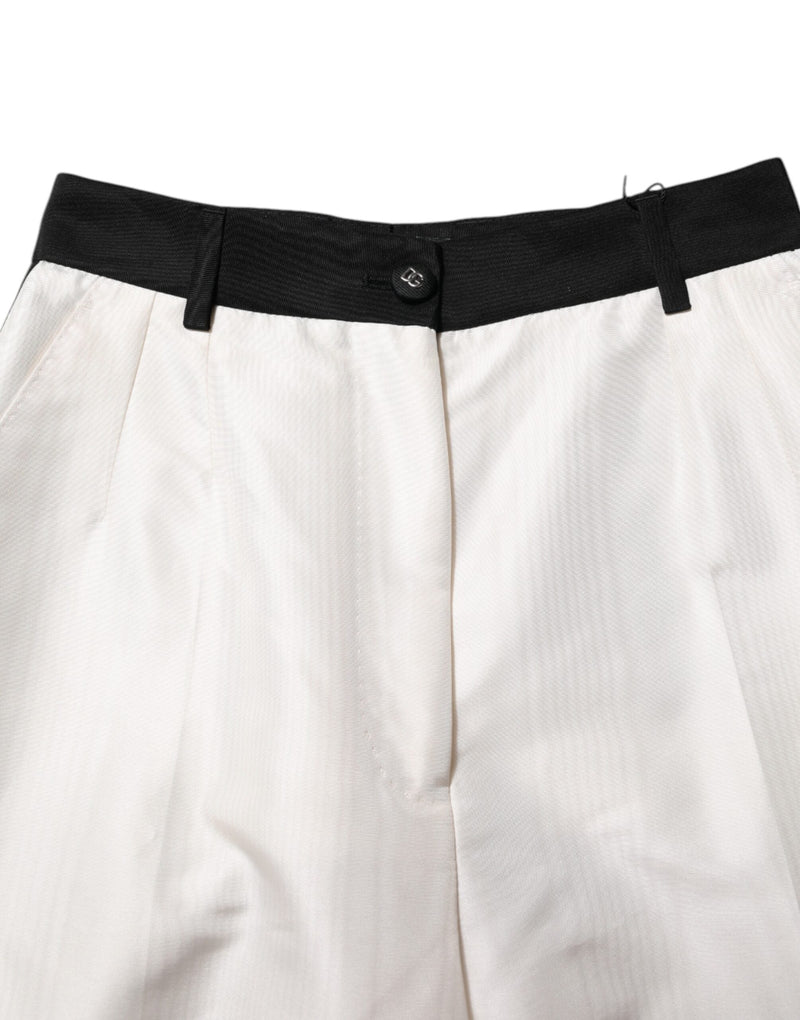 White High Waist Straight Dress Trouser Pants Dolce & Gabbana