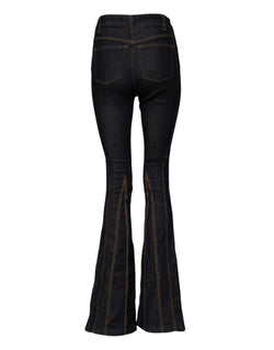Black Cotton Mid Waist Bootcut Denim Jeans Dolce & Gabbana
