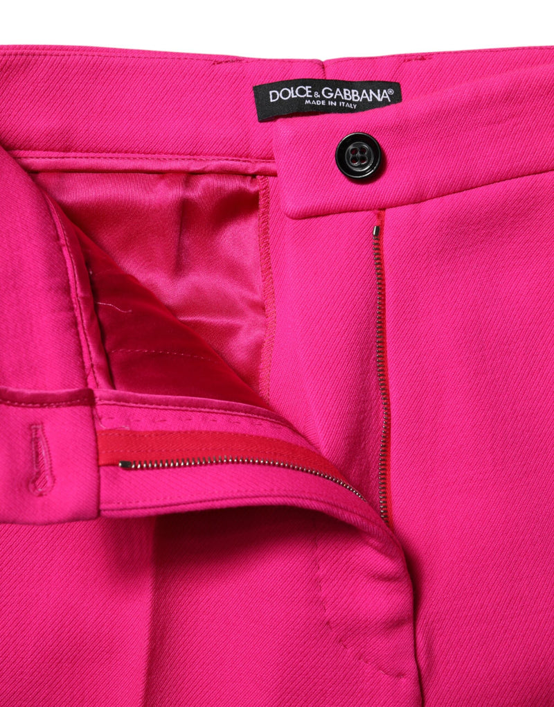 Fuchsia Pink HighWaist Tapered Trouser Pants Dolce & Gabbana