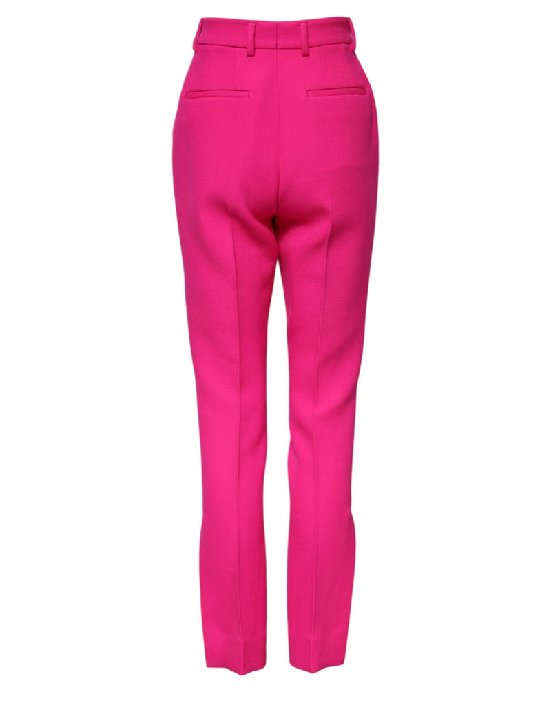 Fuchsia Pink HighWaist Tapered Trouser Pants Dolce & Gabbana