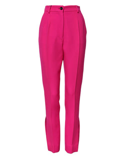 Fuchsia Pink HighWaist Tapered Trouser Pants Dolce & Gabbana