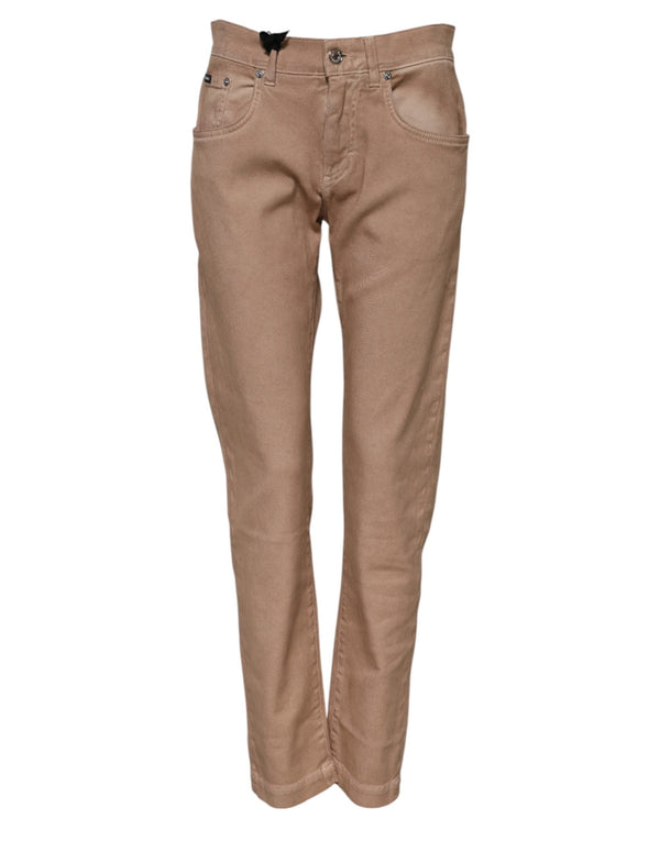 Brown Cotton Boyfriend Denim Trousers Jeans Dolce & Gabbana
