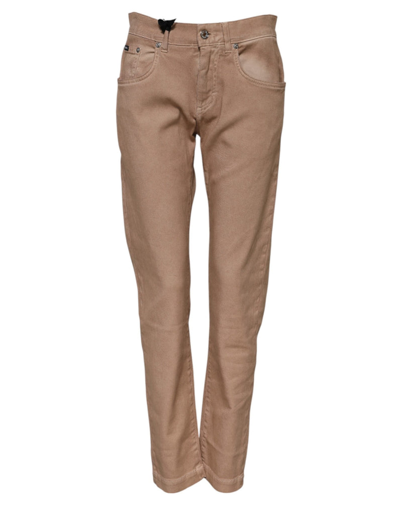 Brown Cotton Boyfriend Denim Trousers Jeans Dolce & Gabbana