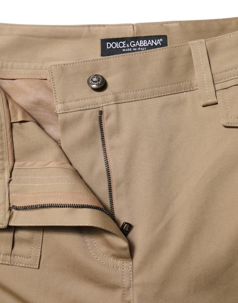 Beige Mid Waist Cargo Tapered Pants Dolce & Gabbana