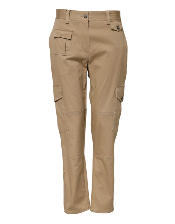 Beige Mid Waist Cargo Tapered Pants Dolce & Gabbana