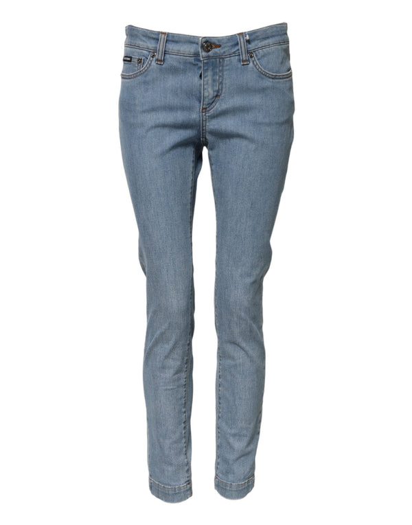 Blue Cotton PRETTY MidWaist Skinny Denim Jeans Dolce & Gabbana