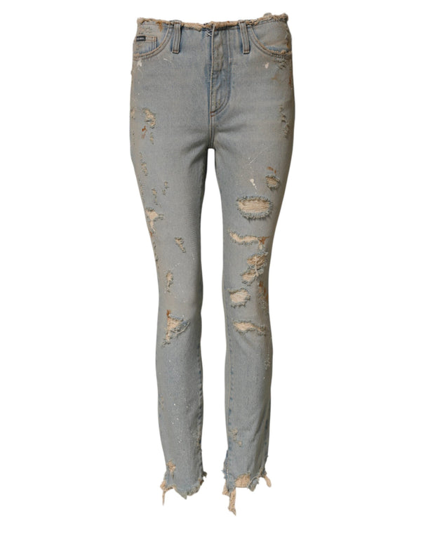 Light Blue High Waist Skinny Denim Jeans Dolce & Gabbana