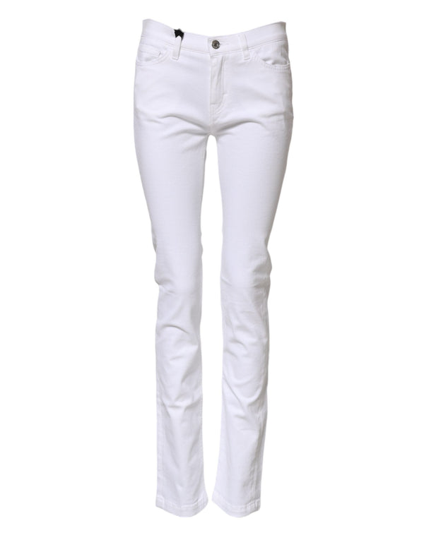White GRACE Mid Waisted Skinny Denim Jeans Dolce & Gabbana