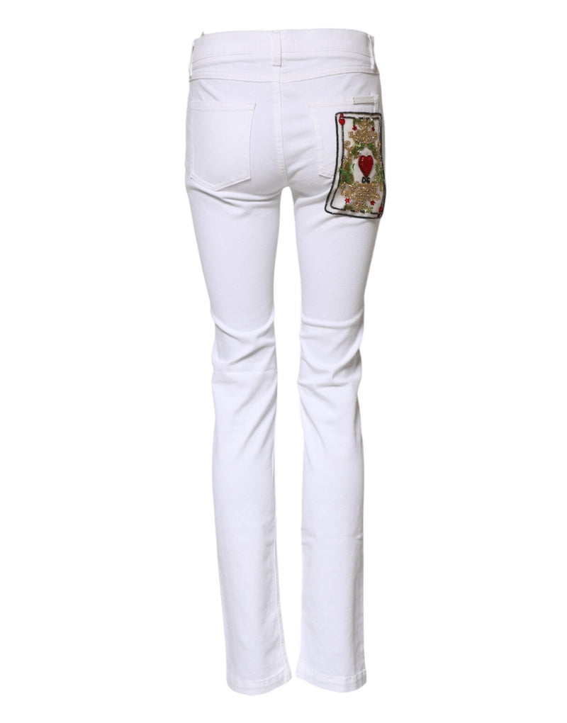 White GRACE Mid Waisted Skinny Denim Jeans Dolce & Gabbana