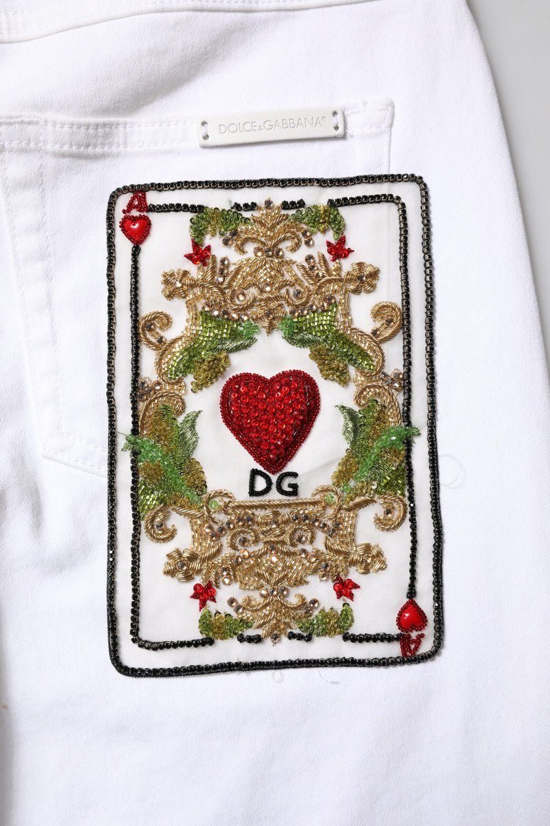 White GRACE Mid Waisted Skinny Denim Jeans Dolce & Gabbana