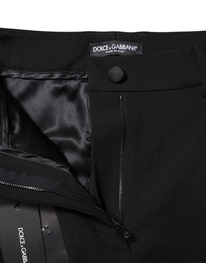 Black Wool High Waist Formal Pants Dolce & Gabbana