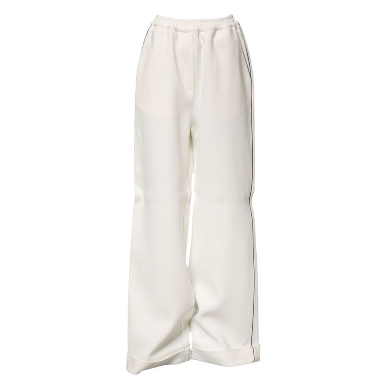 White Viscose Wide Leg Pull On Pants Dolce & Gabbana