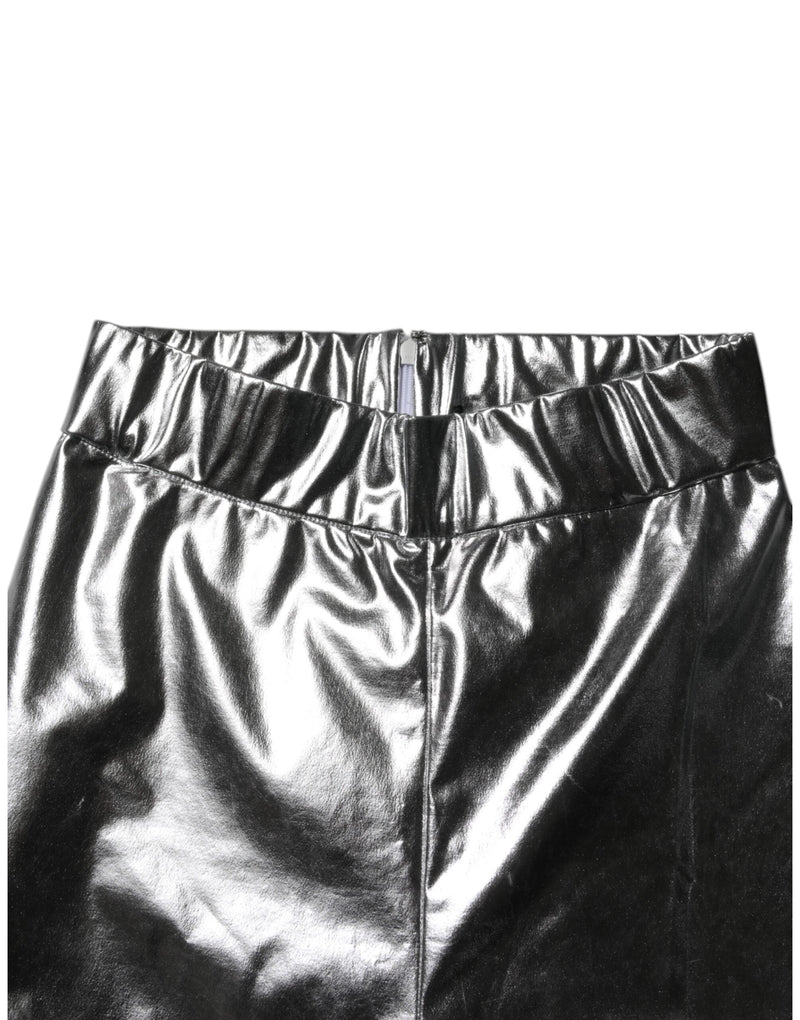 Metallic Silver Polyester Slim Fit Leggings Pants Dolce & Gabbana