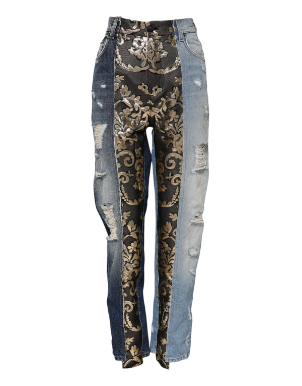 Multicolor Patchwork Tapered Denim Jeans Dolce & Gabbana