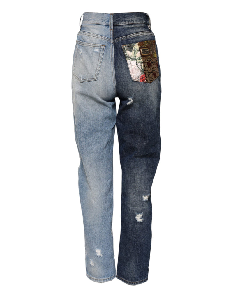 Multicolor Patchwork Tapered Denim Jeans Dolce & Gabbana