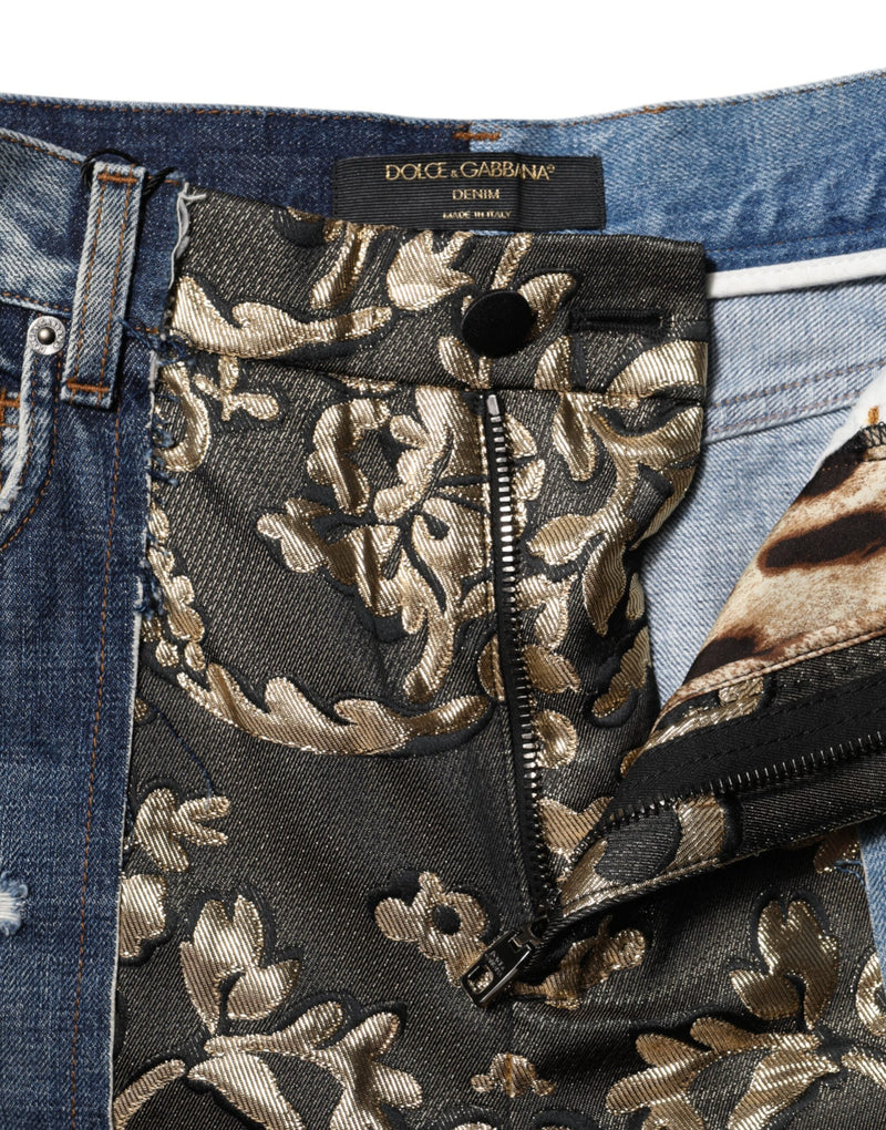 Multicolor Patchwork Tapered Denim Jeans Dolce & Gabbana