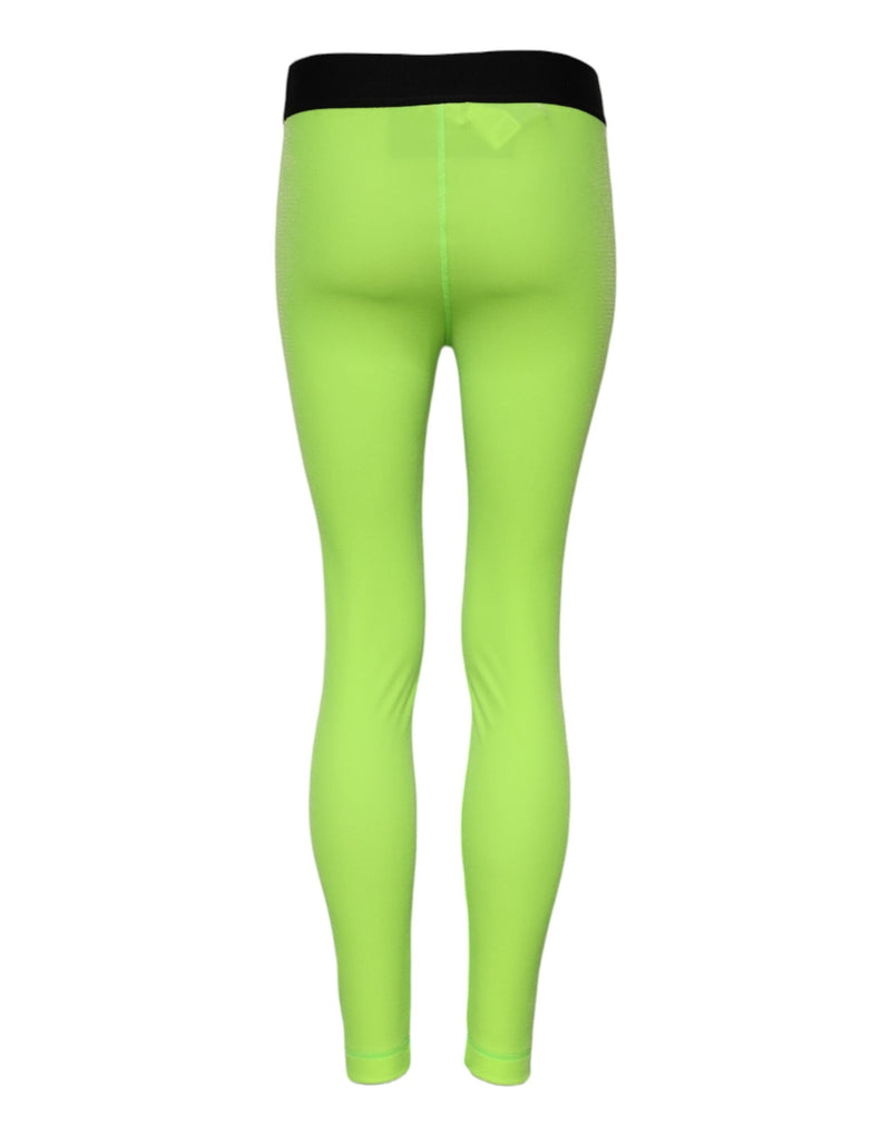 Green Nylon Slim Fit Leggings Pants Dolce & Gabbana