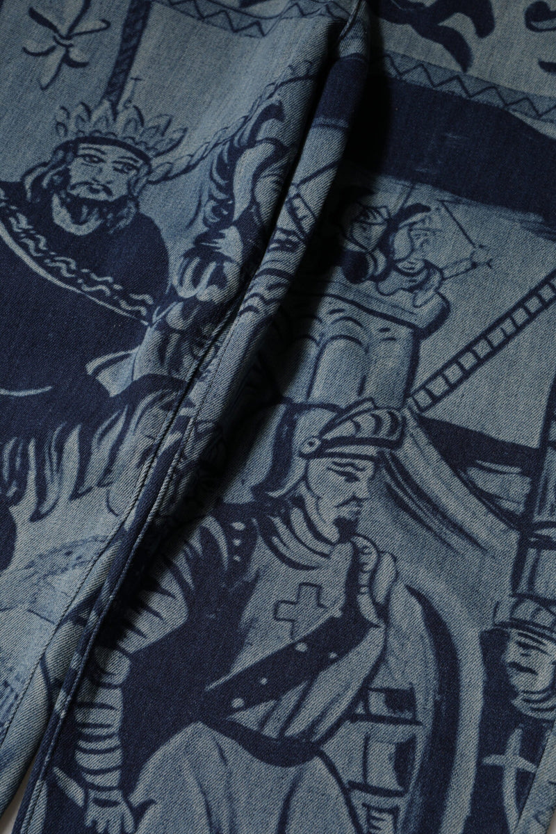 Blue Graphic Print Tapered Denim Jeans Dolce & Gabbana