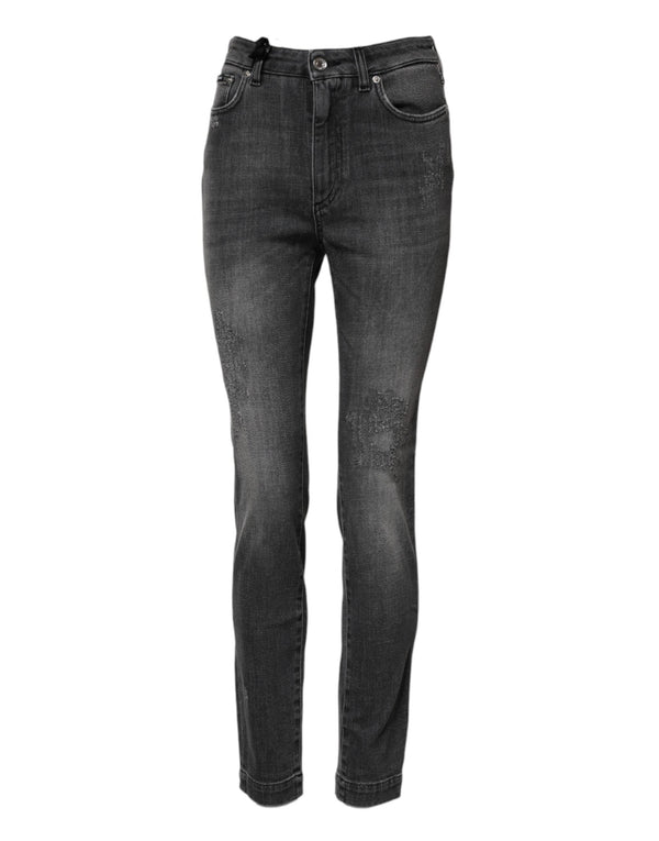 Dark Gray AUDREY Cotton Skinny Denim Jeans Dolce & Gabbana