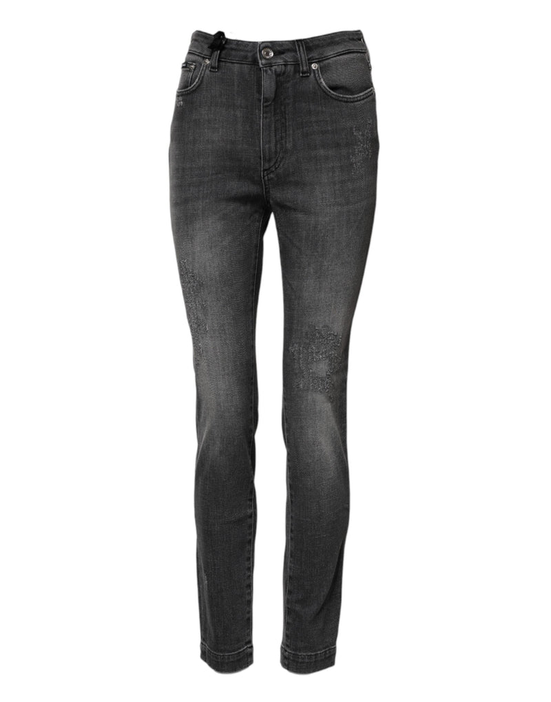 Dark Gray AUDREY Cotton Skinny Denim Jeans Dolce & Gabbana