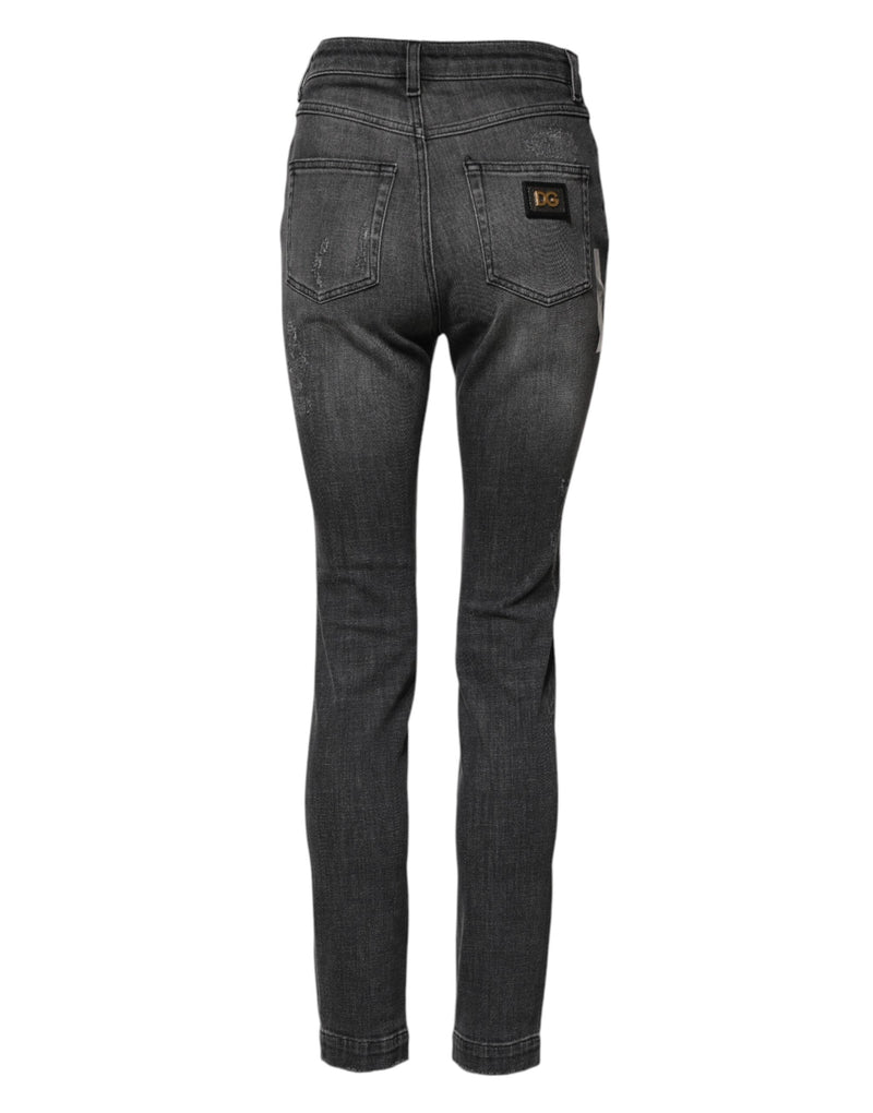 Dark Gray AUDREY Cotton Skinny Denim Jeans Dolce & Gabbana