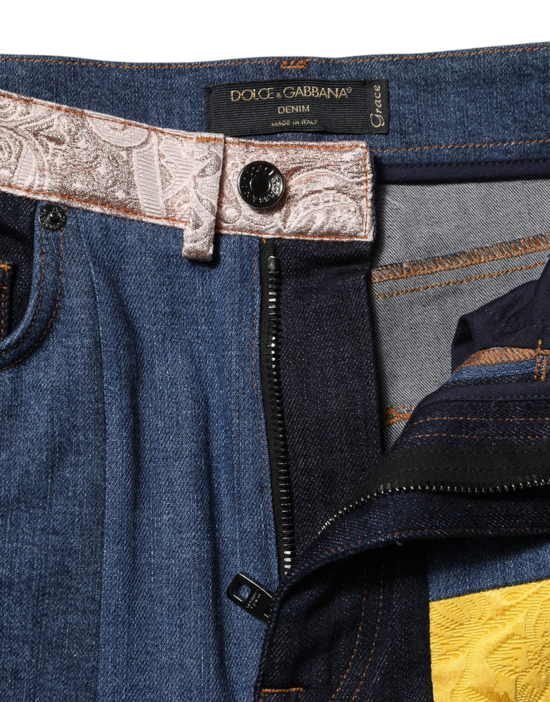 Multicolor Patchwork Skinny Denim Jeans Dolce & Gabbana