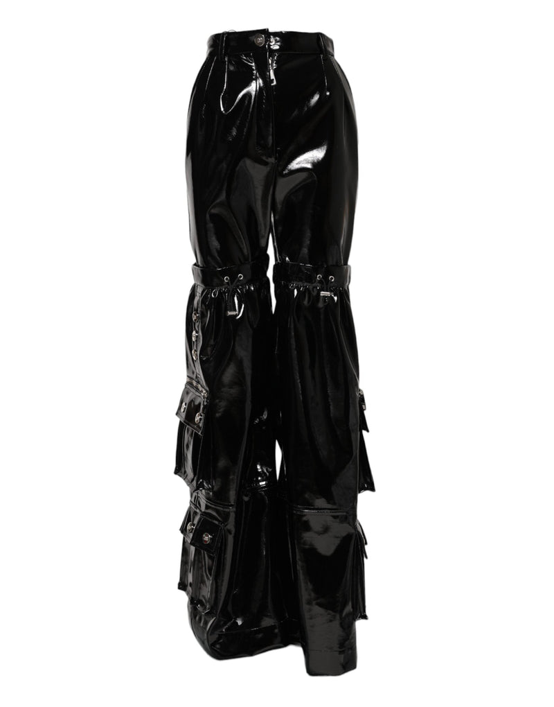 Black High Waist Cargo Bootcut Pants Dolce & Gabbana