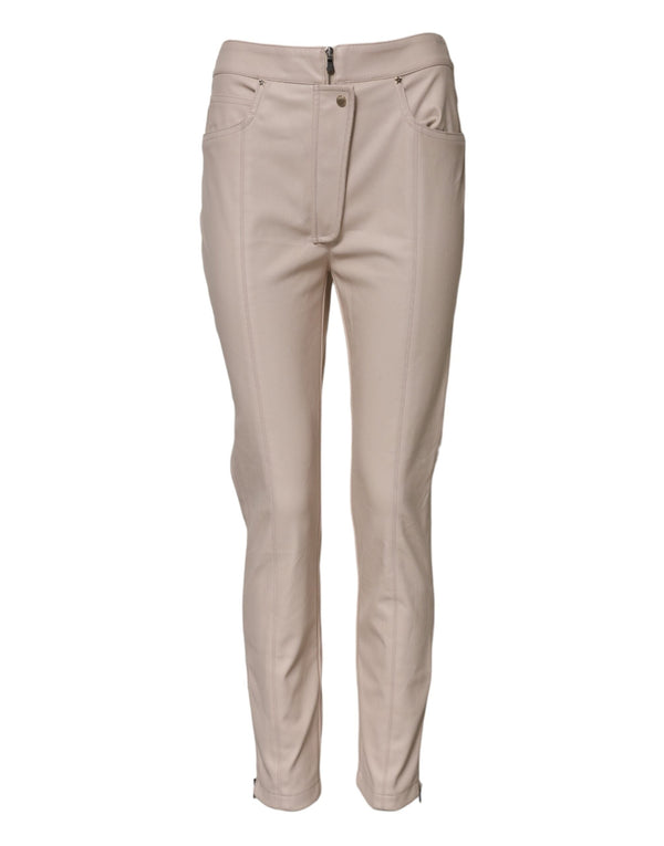 Beige High Waist Tapered Pants Elisabetta Franchi