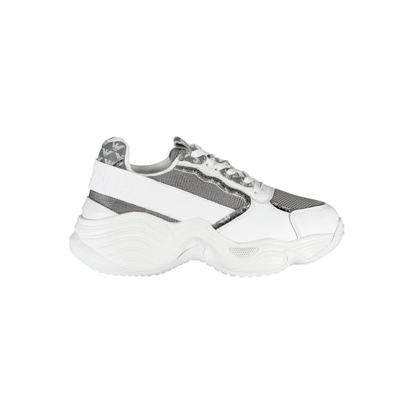 White Polyester Sneaker Emporio Armani