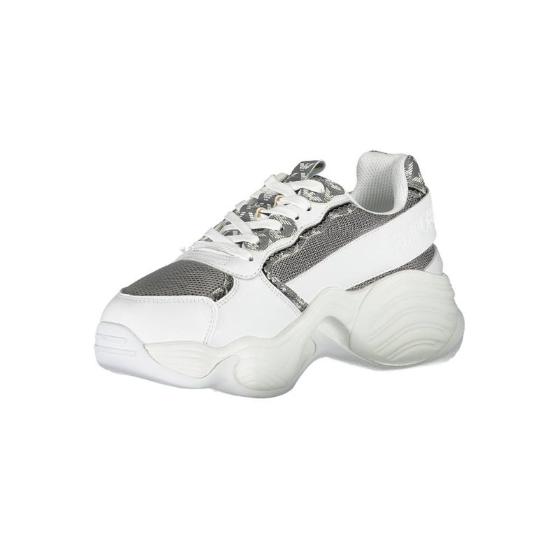 White Polyester Sneaker Emporio Armani