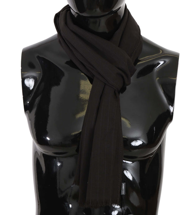 Elegant Striped Wool Men's Scarf Dolce & Gabbana