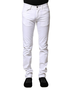 White Cotton Skinny Men Denim Jeans Dolce & Gabbana