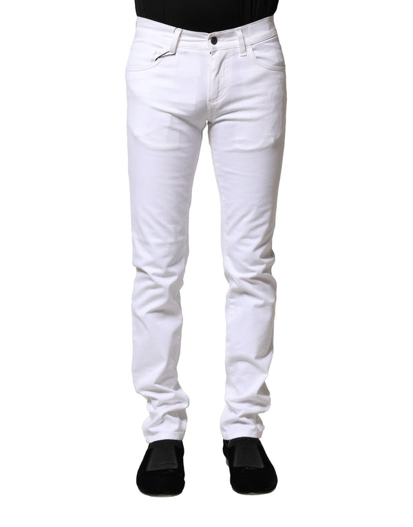 White Cotton Skinny Men Denim Jeans Dolce & Gabbana