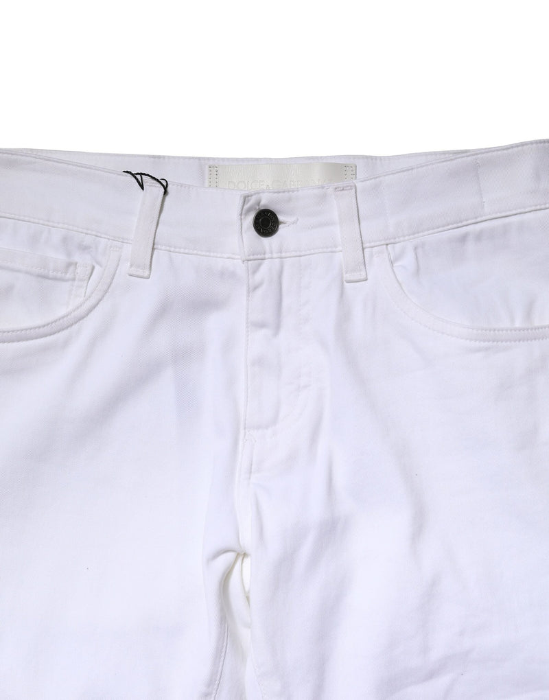White Cotton Skinny Men Denim Jeans Dolce & Gabbana