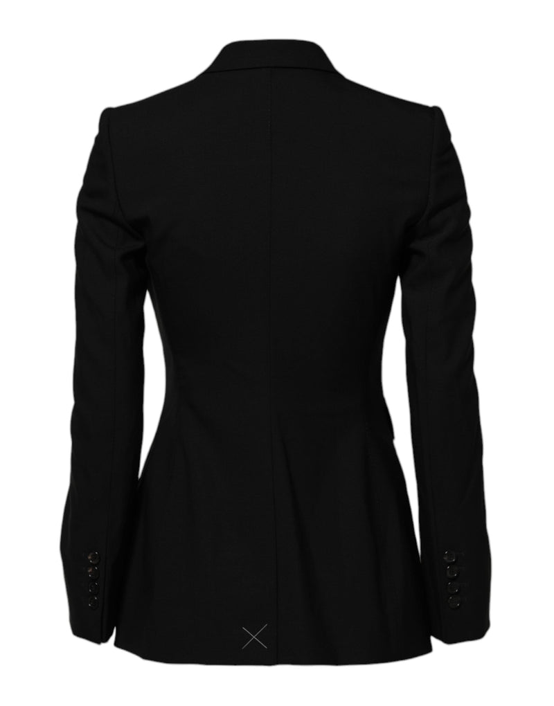 Black Wool Single Breasted Coat Jacket Dolce & Gabbana