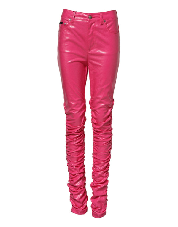 Pink Cotton High Waisted Skinny Denim Jeans Dolce & Gabbana